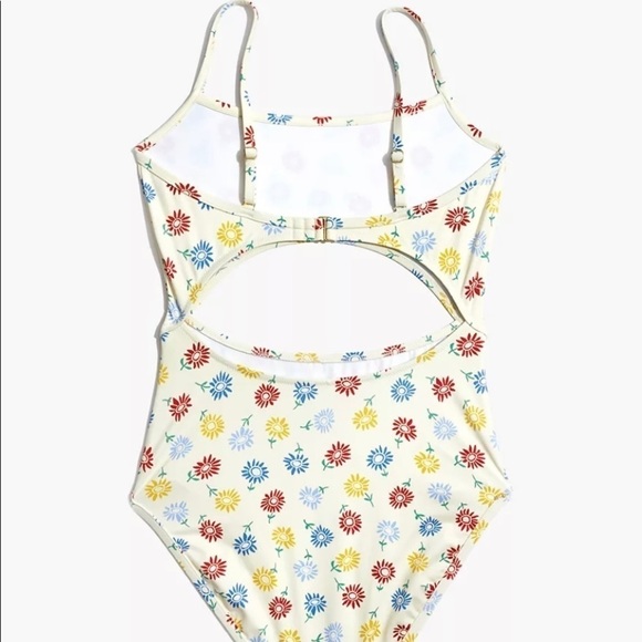 Madewell cutout one piece sunny floral swimsuit M - Picture 2 of 4